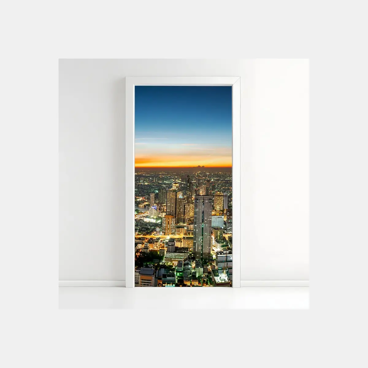 Türaufkleber panorama von Bangkok bei dämmerung – Pixers®