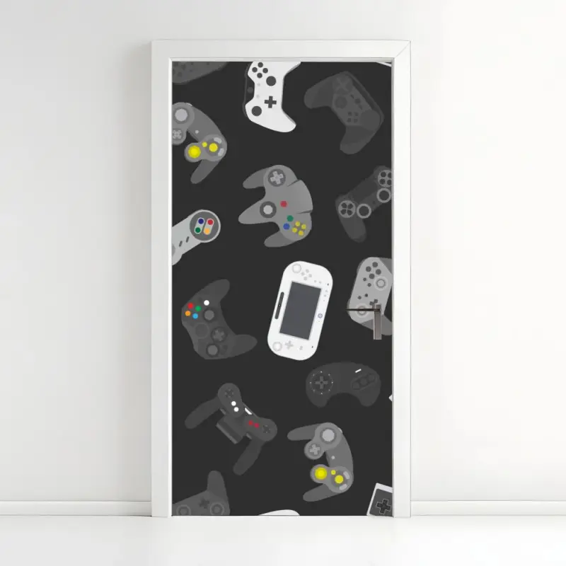 Türaufkleber retro controller muster