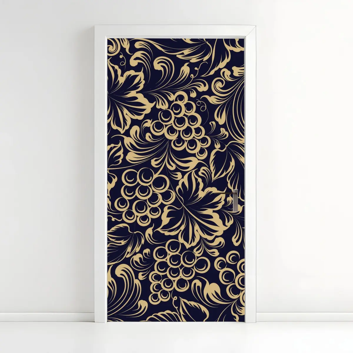 Türaufkleber elegantes barockes weintraubenmuster in gold – Pixers®