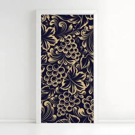 Türaufkleber elegantes barockes weintraubenmuster in gold – Pixers®