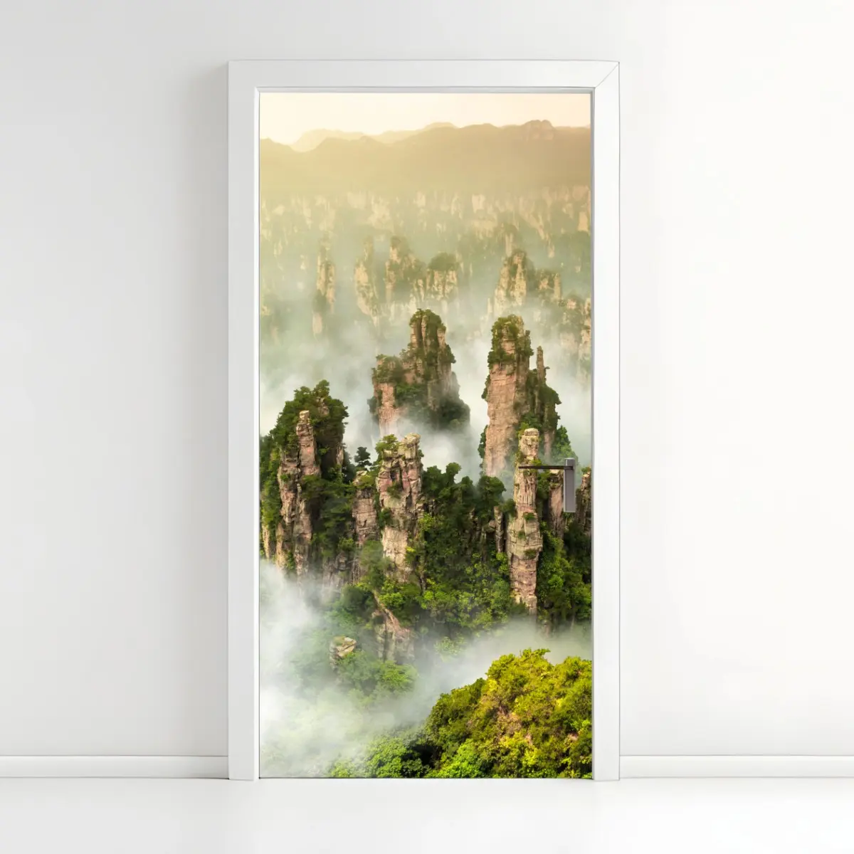 Türaufkleber neblige säulen von Zhangjiajie – Pixers®