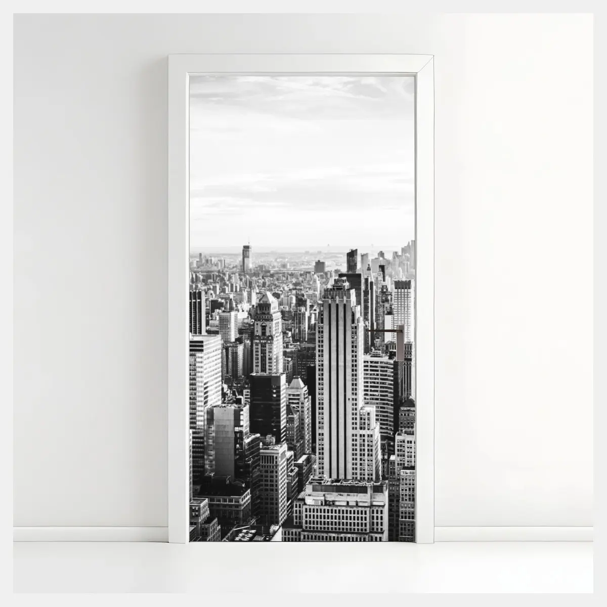 Türaufkleber New York panorama in schwarzweiß – Pixers®