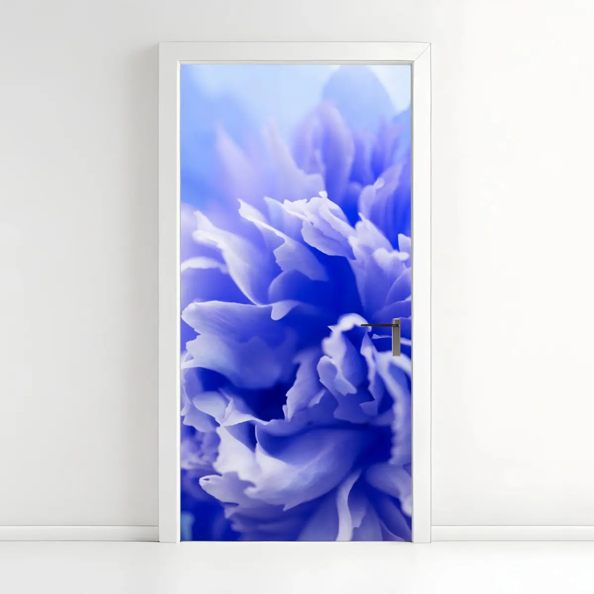Türaufkleber sanfte blaue abstrakte blume nahaufnahme – Pixers®