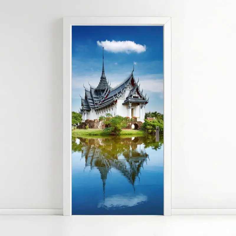 Türaufkleber Sanphet Prasat palast am spiegelnden see