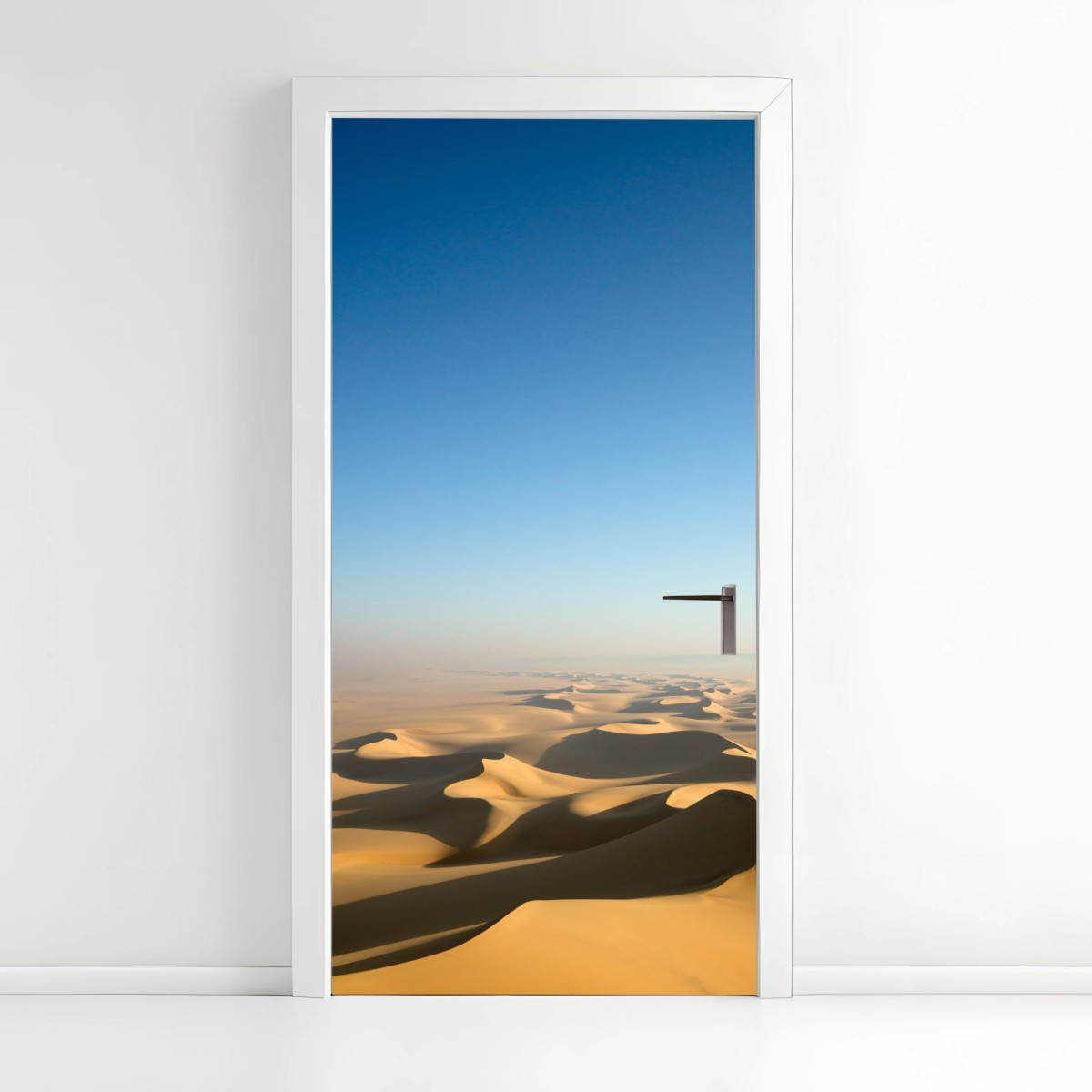 Türaufkleber endlose wüstendünen unter blauem himmel – Pixers®