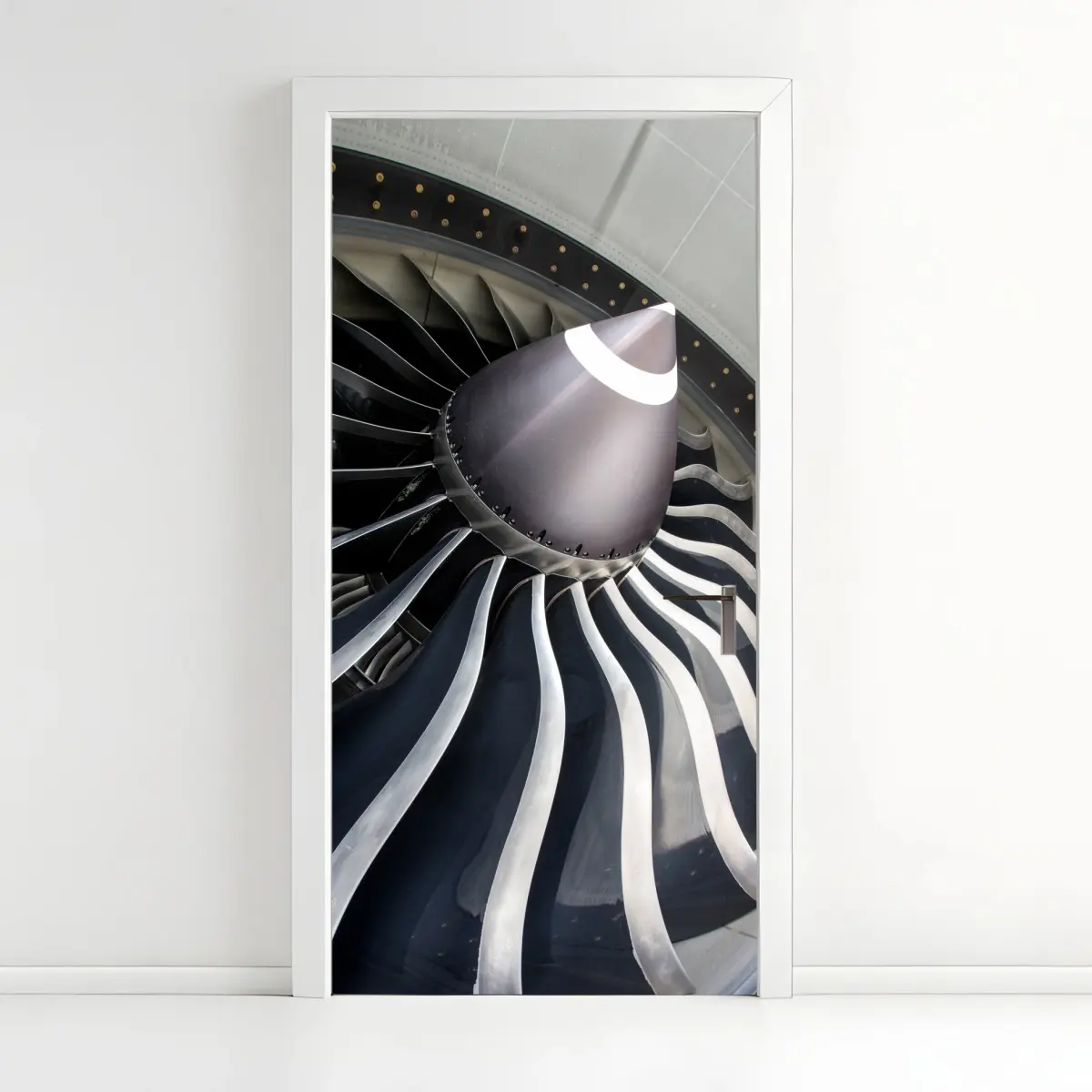 Türaufkleber nahaufnahme turbinenblätter des jettriebwerks – Pixers®