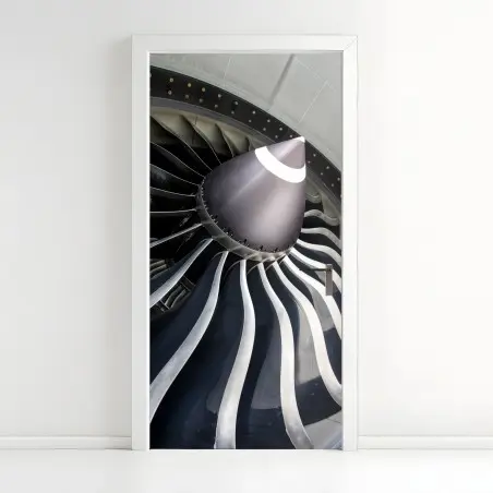Türaufkleber nahaufnahme turbinenblätter des jettriebwerks – Pixers®