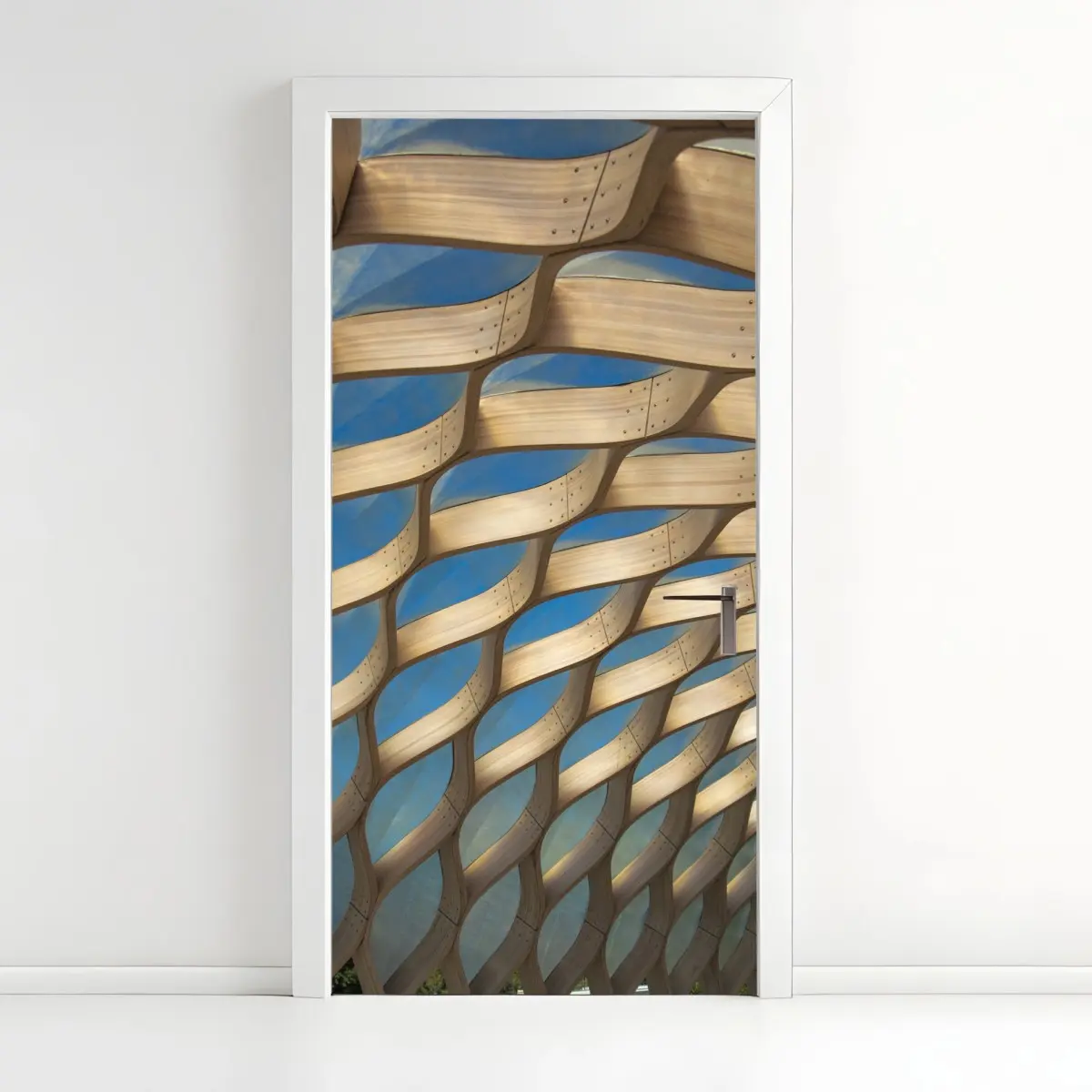 Türaufkleber holzlamellen überdachung in Chicago – Pixers®