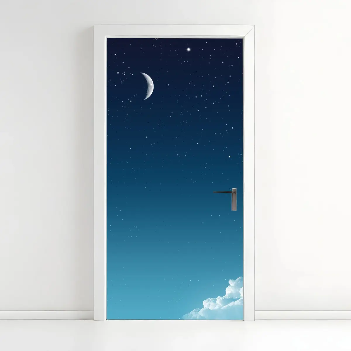 Türaufkleber ruhiger halbmond am sternenhimmel – Pixers®