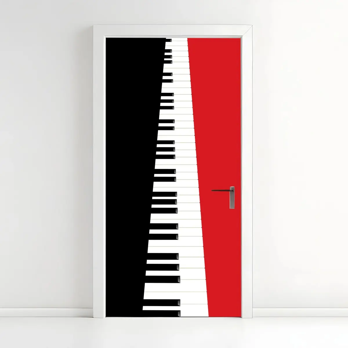 Türaufkleber schwarz-rotes klavier-tastatur motiv – Pixers®