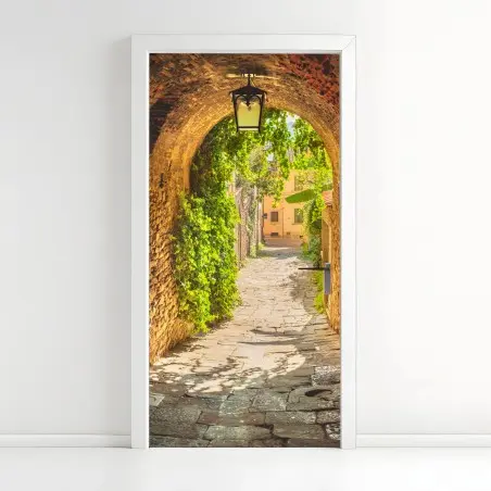 Türaufkleber sonnige gasse in der Toskana – Pixers®