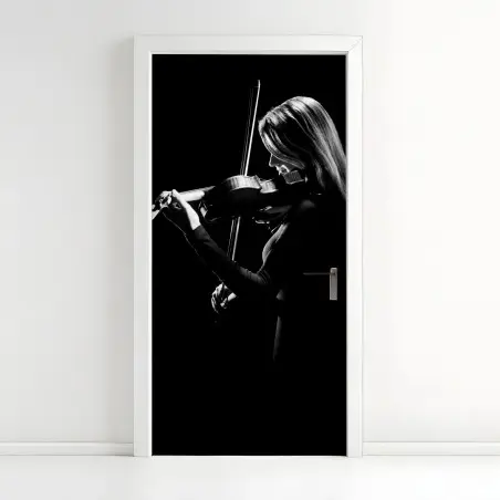 Türaufkleber elegante geigerin silhouette – Pixers®