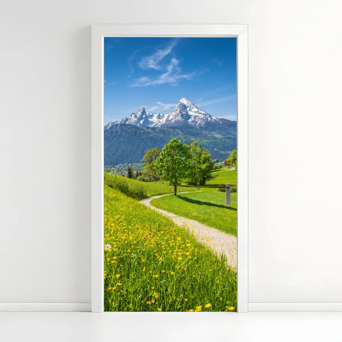 Türaufkleber alpenwiese und bergpfad – Pixers®