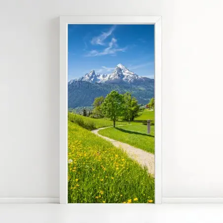 Türaufkleber alpenwiese und bergpfad – Pixers®