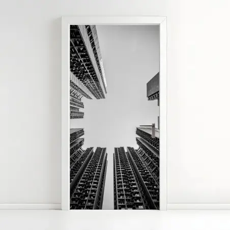 Türaufkleber städtische perspektive hochhäuser – Pixers®