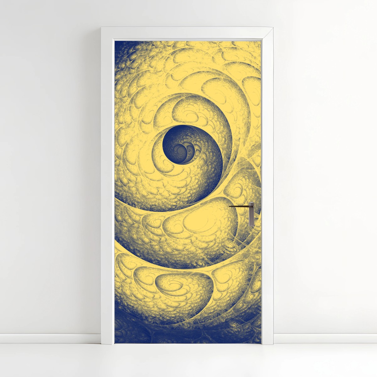 Türaufkleber goldene spiralförmige fraktalstruktur – Pixers®