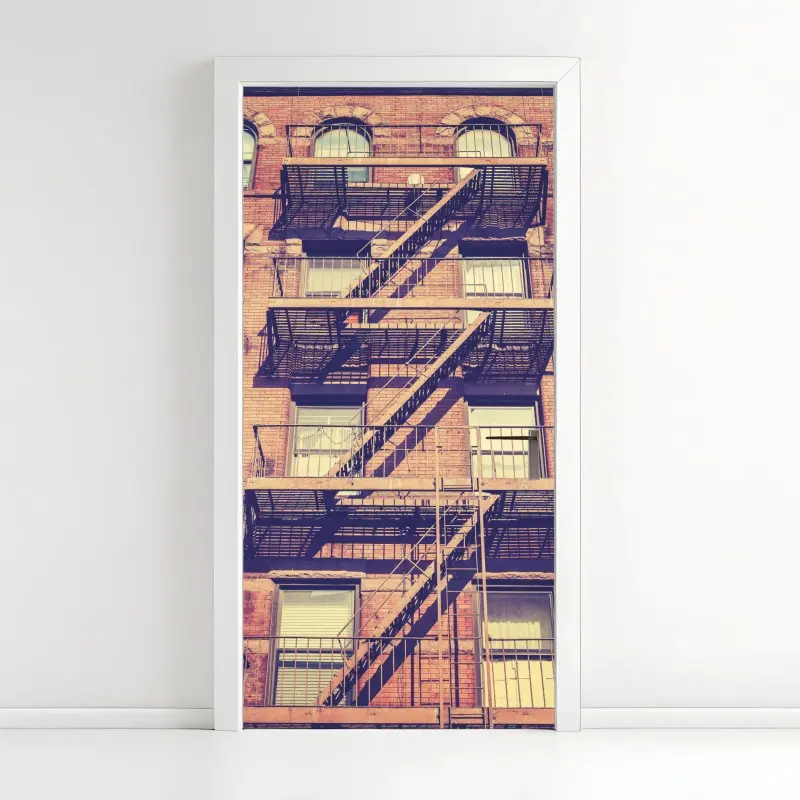 Türaufkleber vintage feuertreppen aus New York