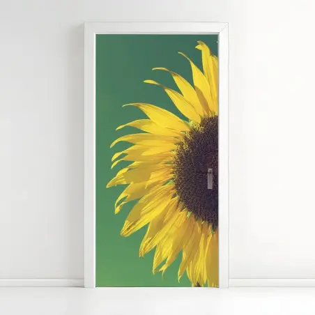 Türaufkleber strahlende sonnenblume vor vintage-himmel – Pixers®