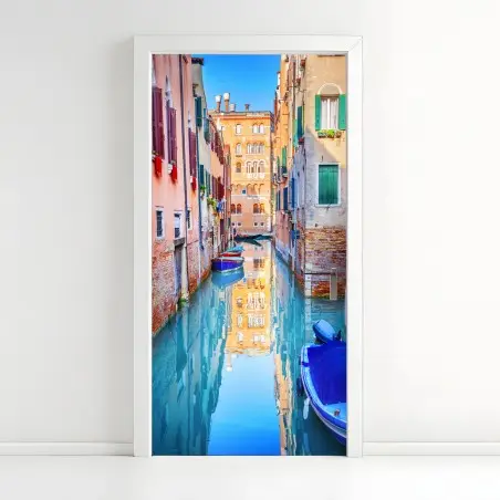 Türaufkleber Venedig kanal und spiegelungen – Pixers®