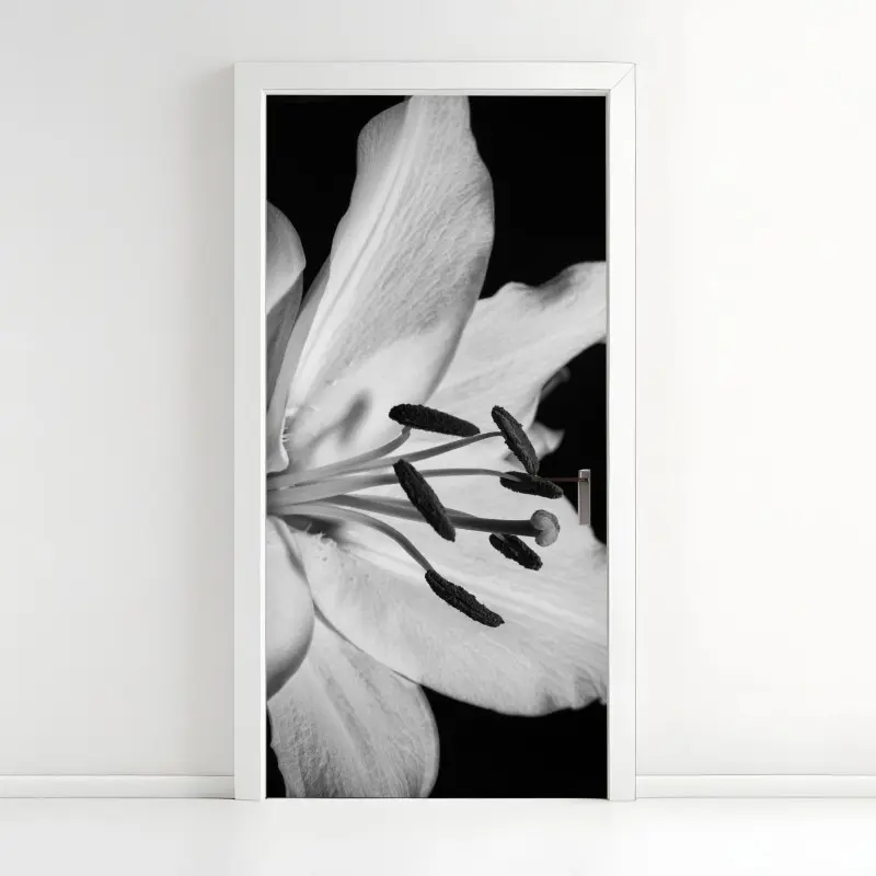 Türaufkleber monochrome lilie nahaufnahme