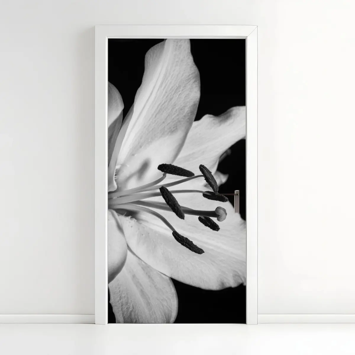 Türaufkleber monochrome lilie nahaufnahme – Pixers®