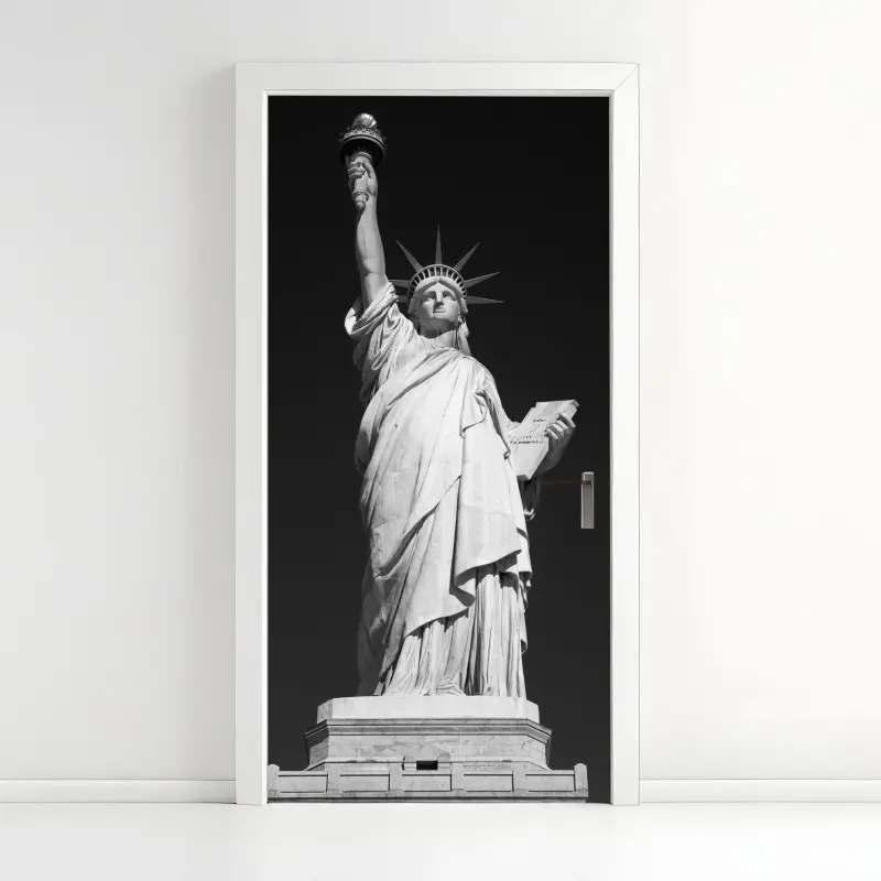 Türaufkleber Freiheitsstatue in monochrom