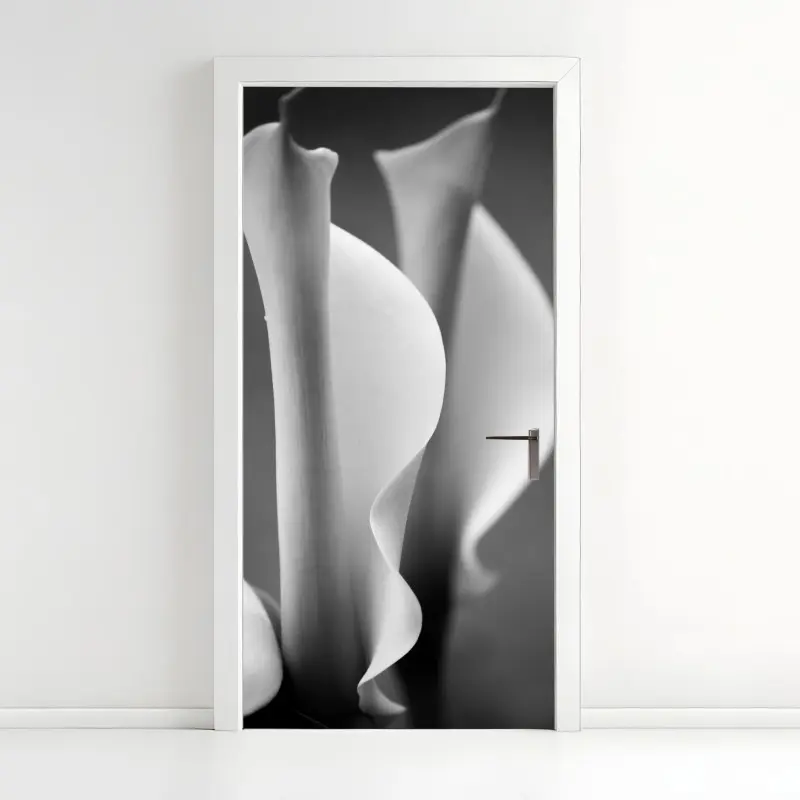 Türaufkleber elegante calla-lilien in monochrom