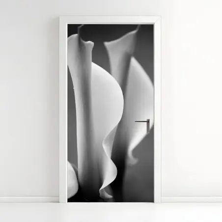Türaufkleber elegante calla-lilien in monochrom – Pixers®