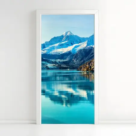 Türaufkleber ruhiger türkisfarbener bergsee – Pixers®