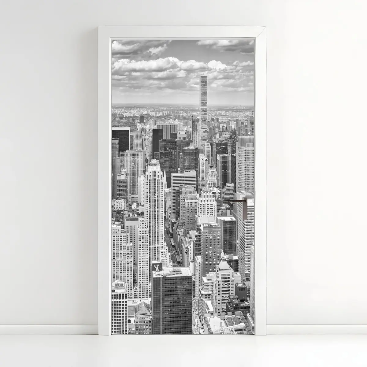 Türaufkleber panorama von New York in schwarzweiß – Pixers®