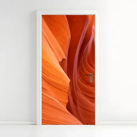 Türaufkleber warmer sandstein schlucht abstrakt – Pixers®