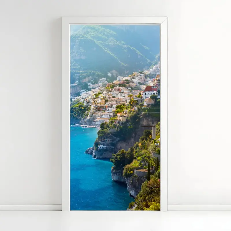 Türaufkleber Positano küstenpanorama an der klippe