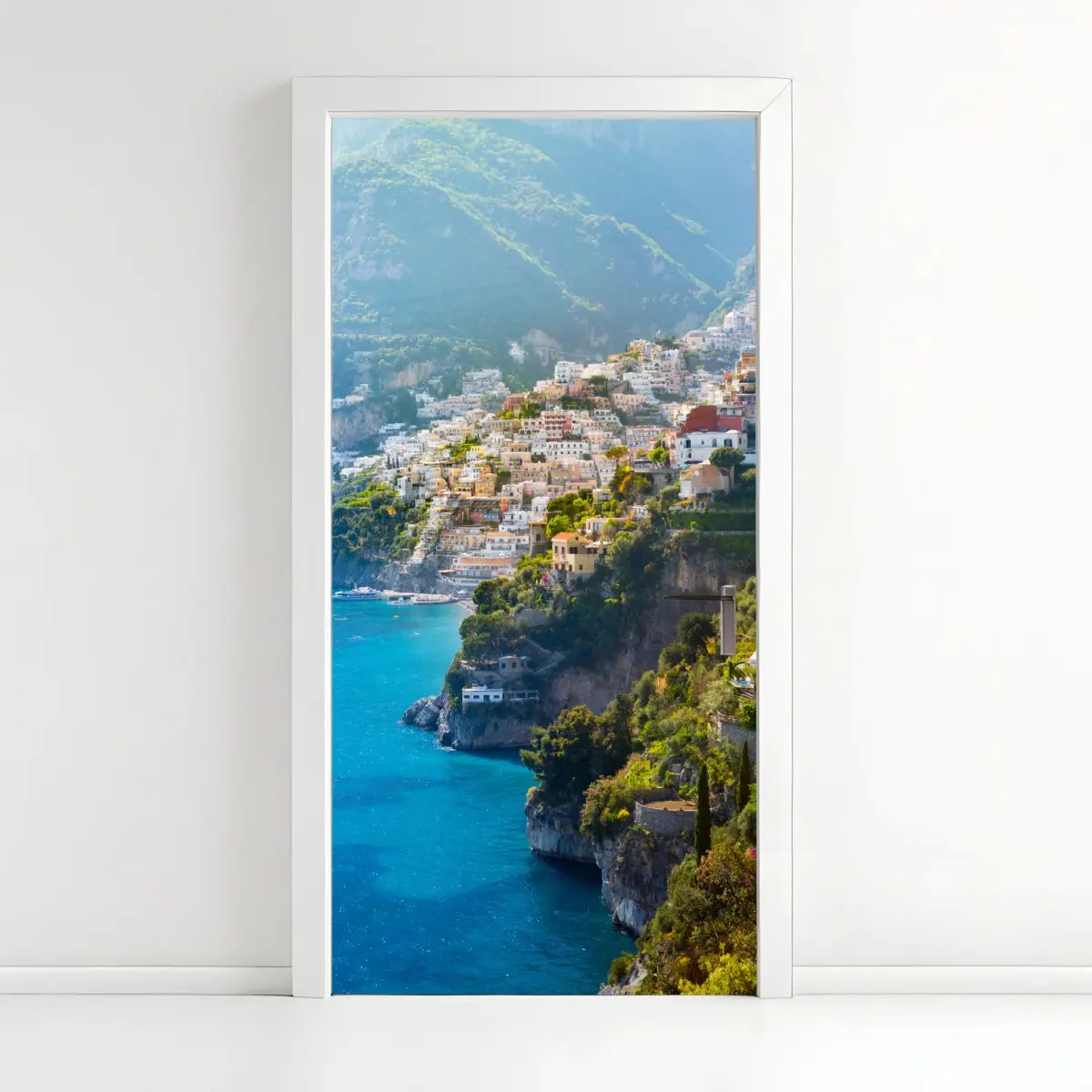 Türaufkleber Positano küstenpanorama an der klippe – Pixers®