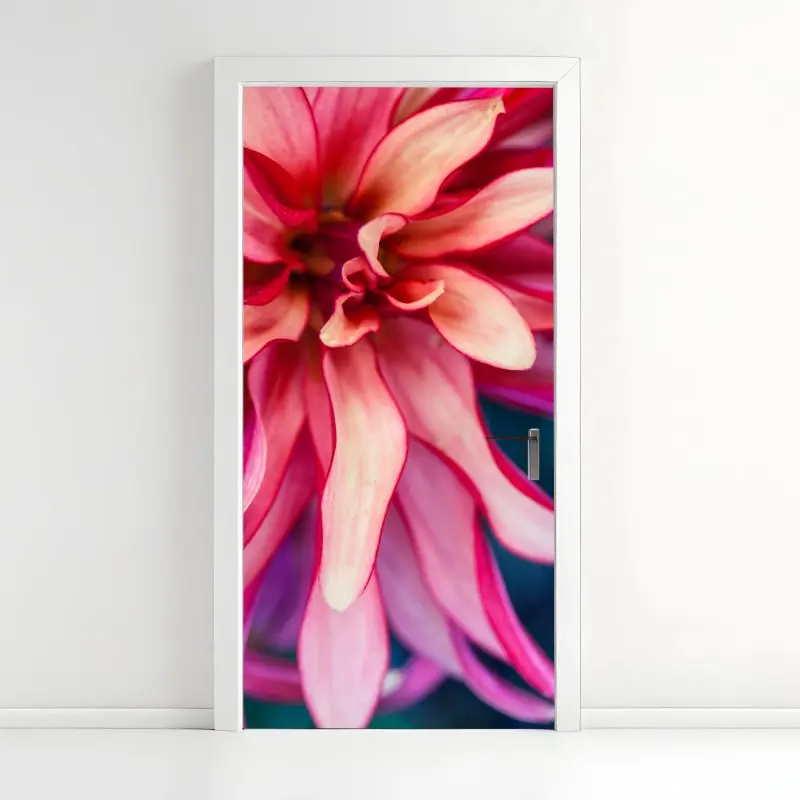 Türaufkleber vibrantes rosa blütenmakro