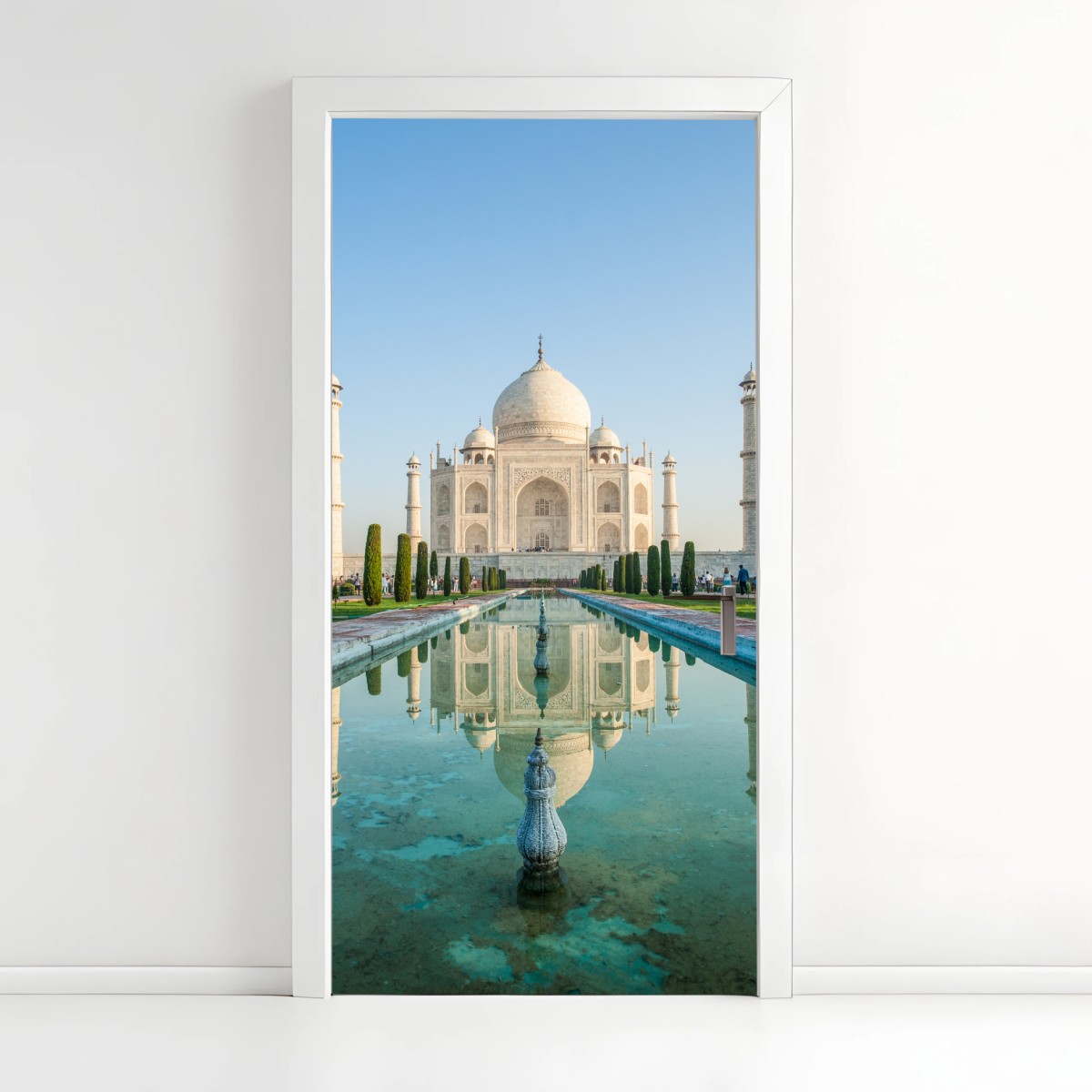 Türaufkleber Taj Mahal spiegelung im morgendlichen licht – Pixers®