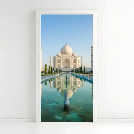 Türaufkleber Taj Mahal spiegelung im morgendlichen licht – Pixers®