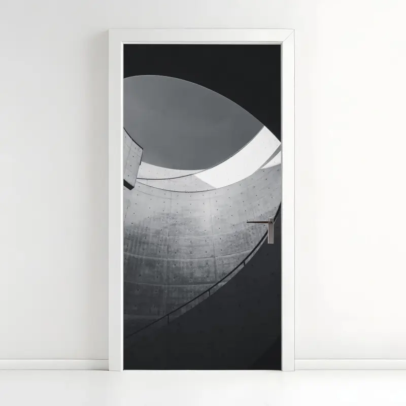 Türaufkleber geschwungene beton-spiraltreppe