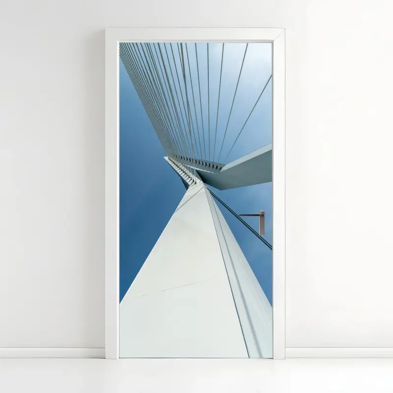 Türaufkleber aufsteigende linien: moderner brückenpylon