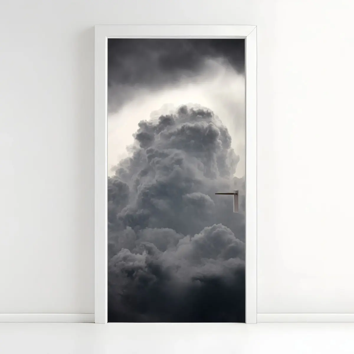 Türaufkleber dramatische graue wolkenlandschaft – Pixers®