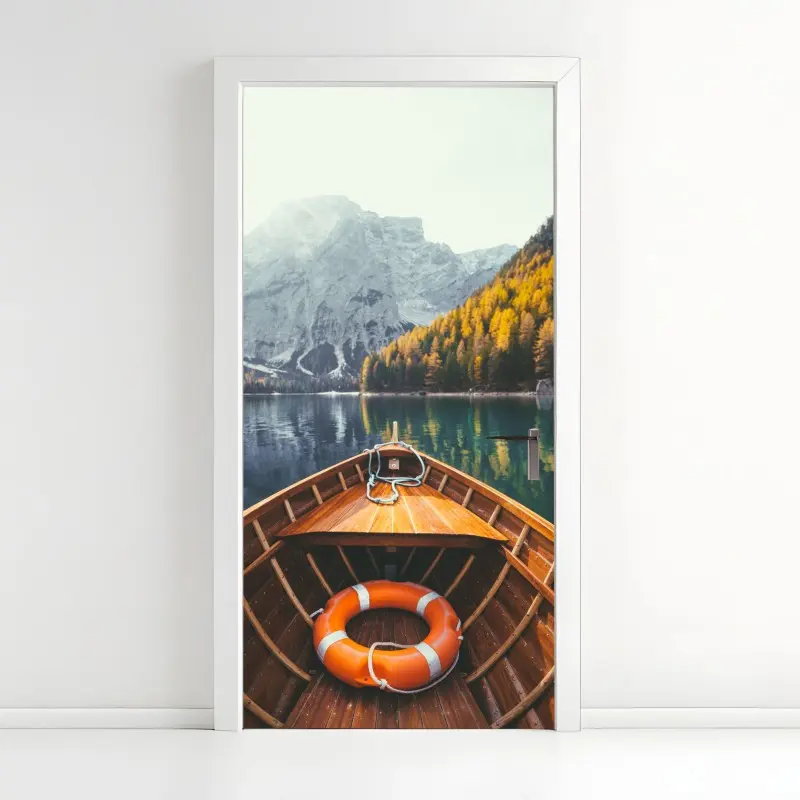 Türaufkleber sonnenaufgang am Lago di Braies