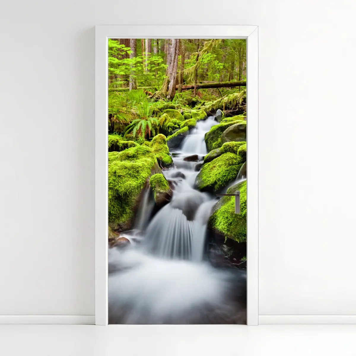 Türaufkleber moosbedeckter bach bei Sol Duc Falls – Pixers®