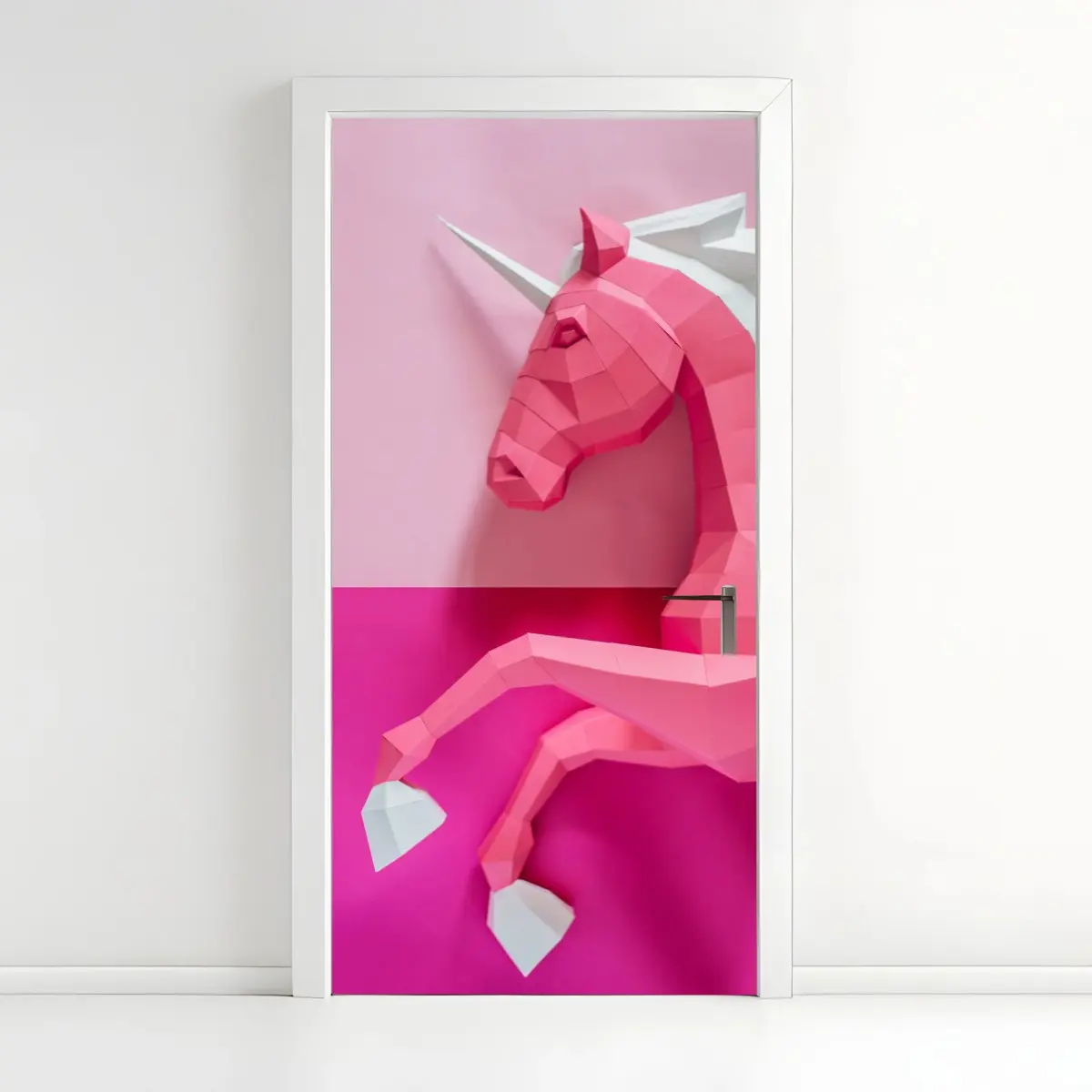 Türaufkleber rosa geometrisches einhorn – Pixers®