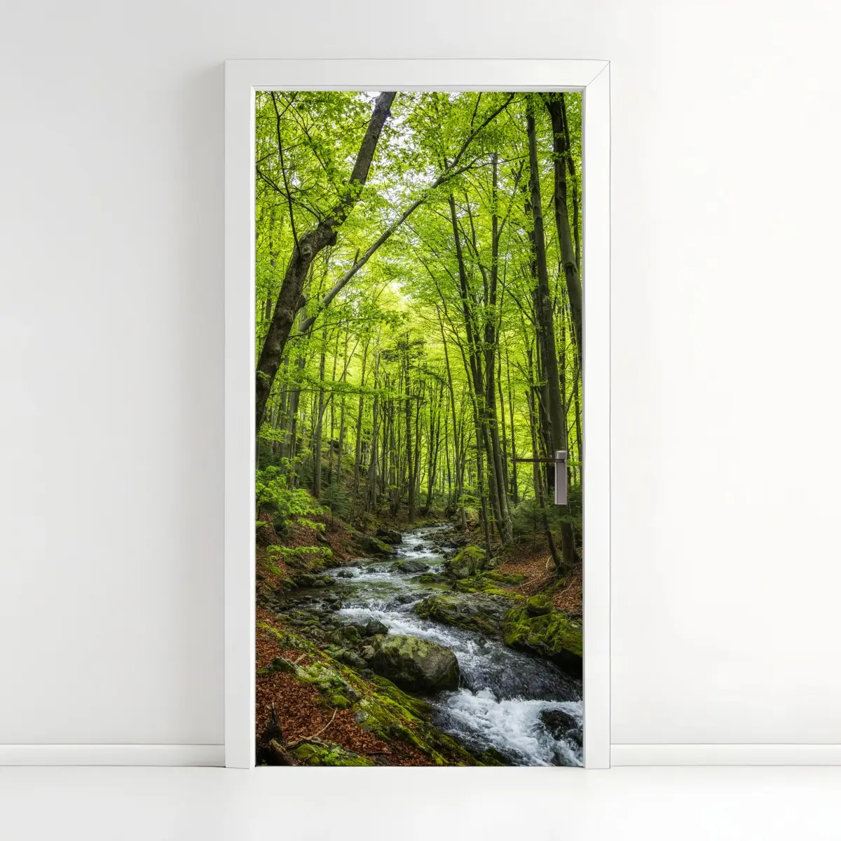 Türaufkleber ruhiger grüner waldbach – Pixers®