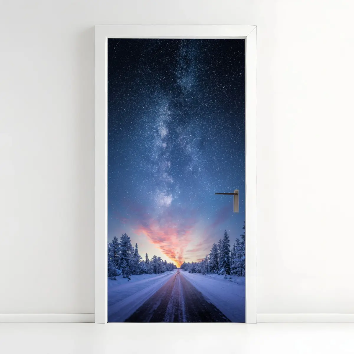 Türaufkleber straße zur milchstraße bei sonnenaufgang – Pixers®
