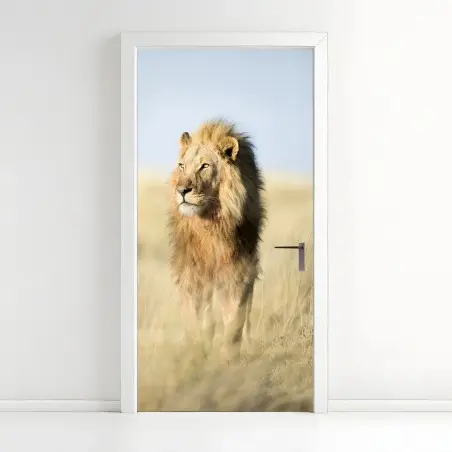 Türaufkleber majestätischer löwe in der steppe – Pixers®