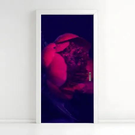 Türaufkleber stimmungsvolle rosa pfingstrose nahaufnahme – Pixers®