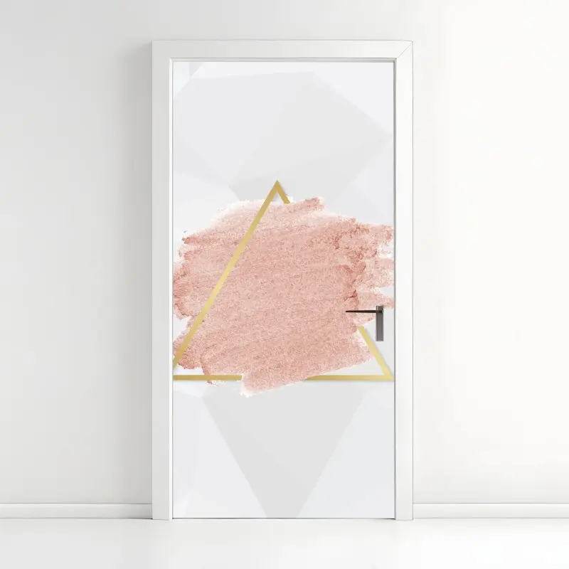 Türaufkleber pastellrosa geometrisches dreieck