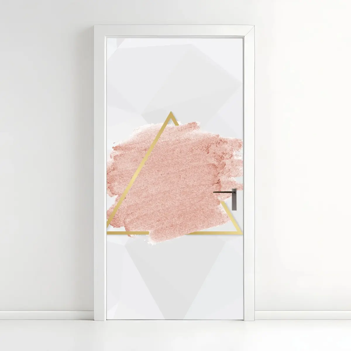 Türaufkleber pastellrosa geometrisches dreieck – Pixers®