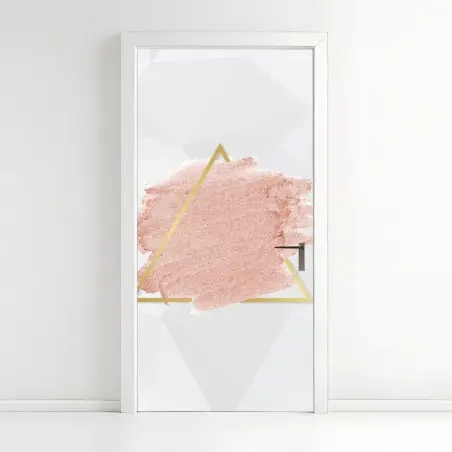 Türaufkleber pastellrosa geometrisches dreieck – Pixers®