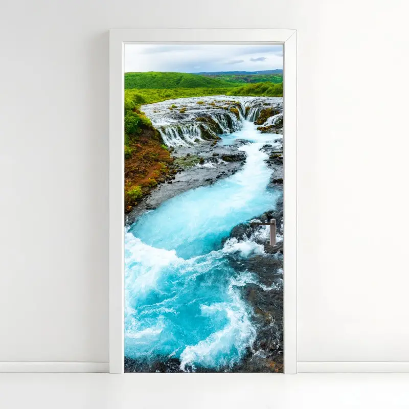 Türaufkleber wasserfall Bruarfoss, Island